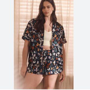 Anthropologie Silky Patterned Pajama Top